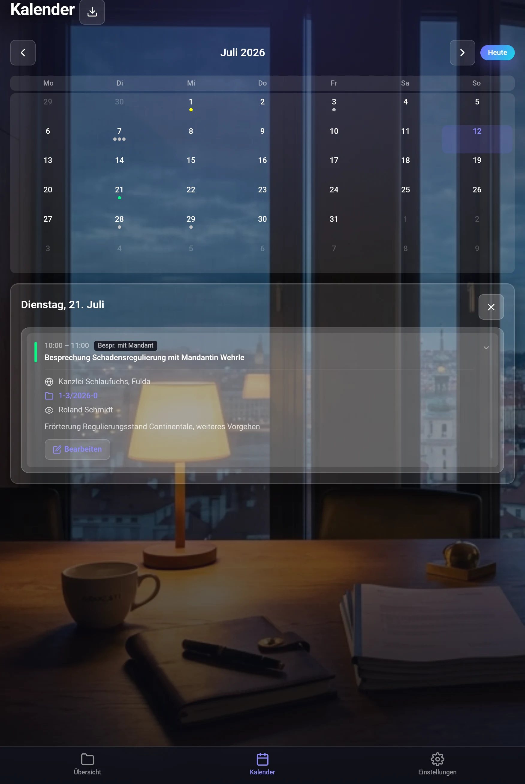Termin-Detail im Kalender